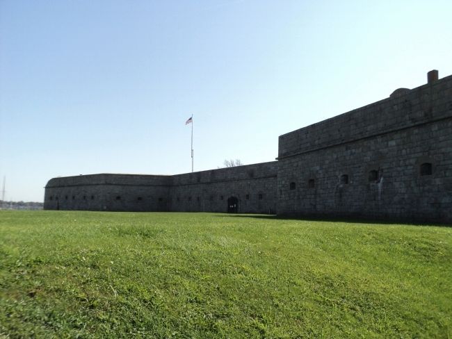 West Wall Seen from Outside Fort Adams. Click for full size. West Wall Seen from Outside Fort Adams image. Click for full size.