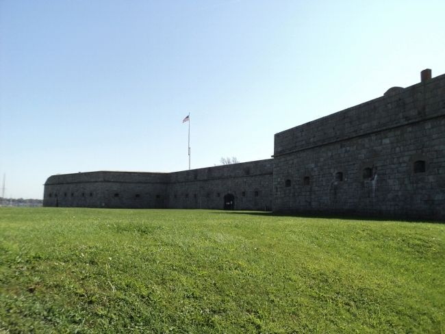West Wall Seen from Outside Fort Adams image. Click for full size.