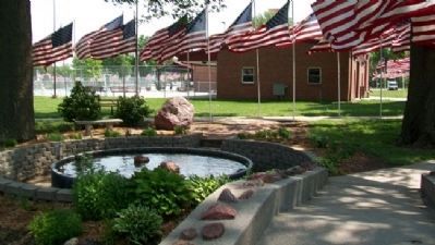 Legion Memorial Park Lily Pond and Marker image. Click for full size.