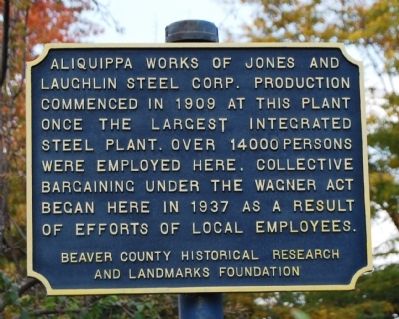 Aliquippa Works Marker image. Click for full size.