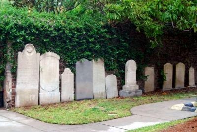 St. Philip's Churchyard<br>Tombstones Resting Against the<br>Cemetery Walls image. Click for full size.