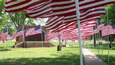 Flags in Legion Memorial Park. Click for full size. Flags in Legion Memorial Park image. Click for full size.