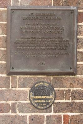 St. Michael's Episcopal Church National Historic Landmark Marker and image. Click for full size.