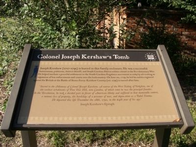 Colonel Joseph Kershaw's Tomb Marker image. Click for full size.