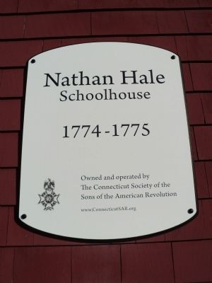 Nathan Hale Schoolhouse Marker image, Touch for more information