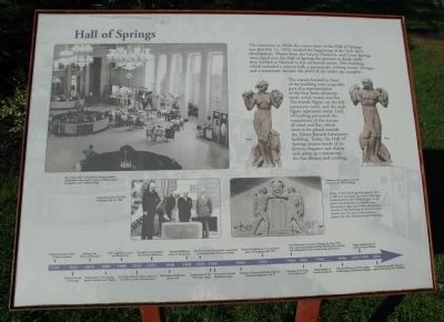 Hall of Springs Marker. Click for full size. Hall of Springs Marker image. Click for full size.