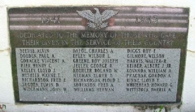 Johnson County World War II Memorial Marker. Click for full size. Johnson County World War II Memorial Marker image. Click for full size.