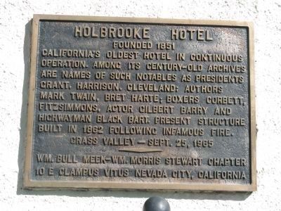 Holbrooke Hotel Marker. Click for full size. Holbrooke Hotel Marker image. Click for full size.