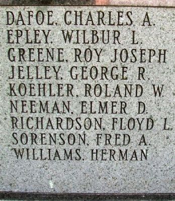Johnson County World War II Memorial Honor Roll image. Click for full size.