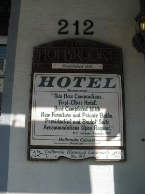 Sign Mounted on Front of the Hotel image. Click for full size.