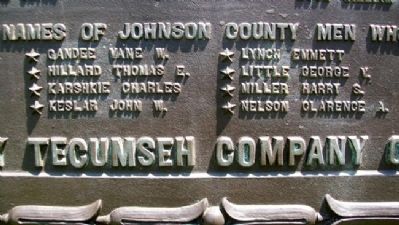 Johnson County World War Roll of Honored Dead. Click for full size. Johnson County World War Roll of Honored Dead image. Click for full size.