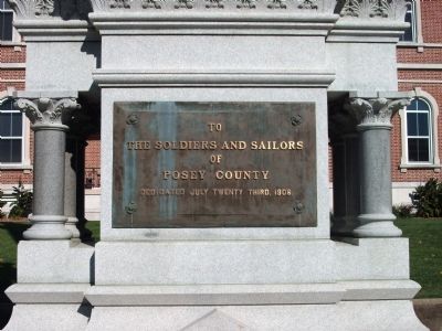 Posey County Soldiers and Sailors Memorial Marker. Click for full size. Posey County Soldiers and Sailors Memorial Marker image. Click for full size.