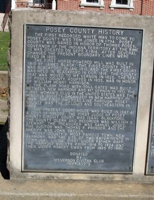 Posey County History Plaque image. Click for full size.