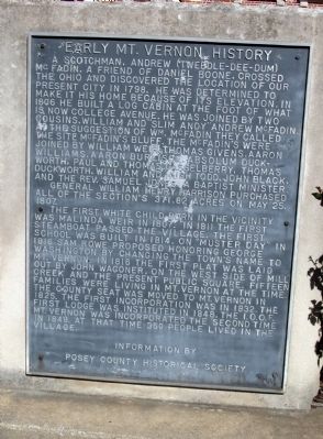 Early Mt. Vernon History Plaque image. Click for full size.