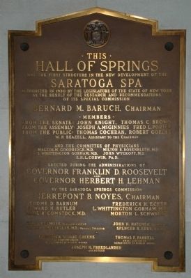 Hall of Springs Plaque image. Click for full size.