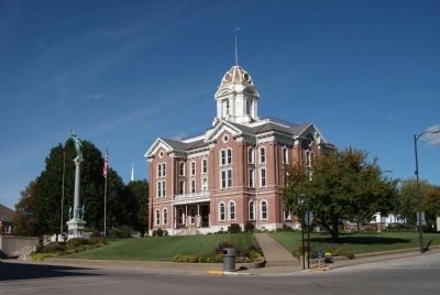 South/West Corner - - Posey County Courthouse. Click for full size. South/West Corner - - Posey County Courthouse image. Click for full size.