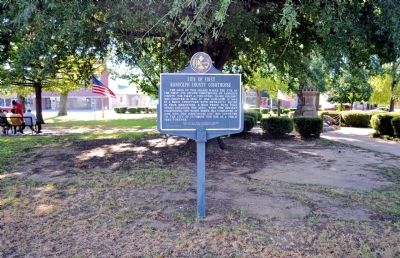 Site of First Randolph County Courthouse Marker. Click for full size. Site of First Randolph County Courthouse Marker image. Click for full size.