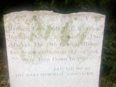 Massacre Farm / 19th Century House Marker. Click for full size. Massacre Farm / 19th Century House Marker image. Click for full size.