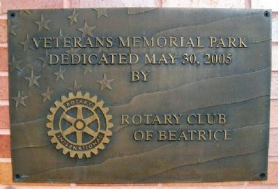 Beatrice Veterans Memorial Wall of Honor Rotary Marker image. Click for full size.