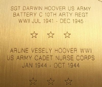 SGT Darwin Hoover and Nurse Arline Vesely Hoover image. Click for full size.