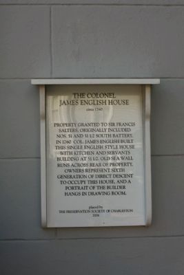 The Colonel James English House Marker image. Click for full size.