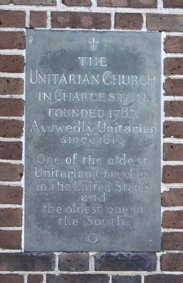 The Unitarian Church in Charleston Marker image. Click for full size.