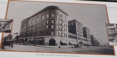 Early 1900's view of Hotel. Courtesy of Norfolk Public Library image. Click for full size.