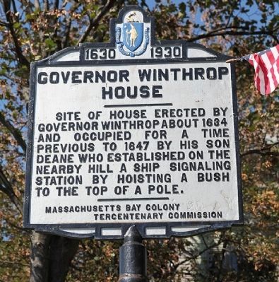 Governor Winthrop House Marker image. Click for full size.