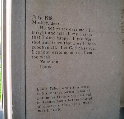 July. 1918 Letter - - (Louis Tabor) image. Click for full size.