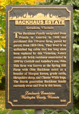 Backhaus Estate Marker image. Click for full size.
