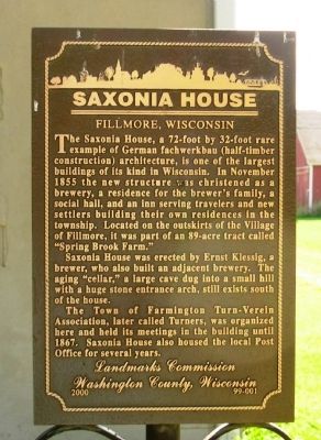 Saxonia House Marker image. Click for full size.