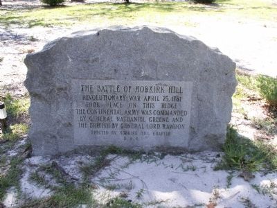The Battle of Hobkirk Hill Marker image. Click for full size.