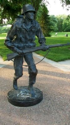 Combat Soldier Statue near World War II Marker image. Click for full size.