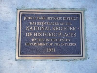 NRHP Plaque for the John S. Park Historic District image. Click for full size.