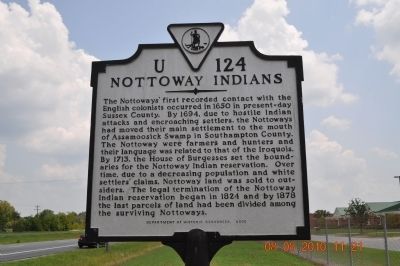 Nottoway Indians Marker image. Click for full size.