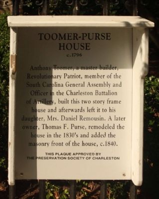 Toomer- Purse House Marker. Click for full size. Toomer- Purse House Marker image. Click for full size.