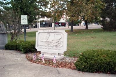 Wide View - - Indiana Veterans of Iraq and Afghanistan Wars Marker. Click for full size. Wide View - - Indiana Veterans of Iraq and Afghanistan Wars Marker image. Click for full size.