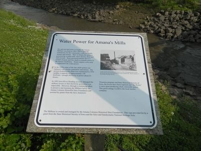 Water Power for Amana's Mills Marker image. Click for full size.