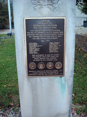 Lawrence County Vietnam Honor Roll Marker. Click for full size. Lawrence County Vietnam Honor Roll Marker image. Click for full size.