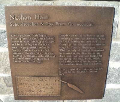 Nathan Hale Marker. Click for full size. Nathan Hale Marker image. Click for full size.