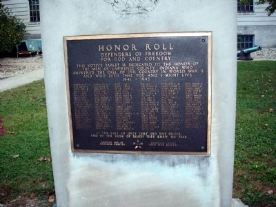Lawrence County World War II Honor Roll Marker image. Click for full size.
