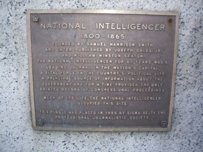 National Intelligencer Marker image. Click for full size.