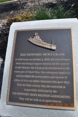 USS Newport News Ca-148 Marker image. Click for full size.