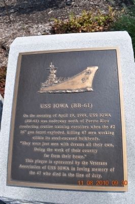 USS Iowa (BB-61) Marker image. Click for full size.