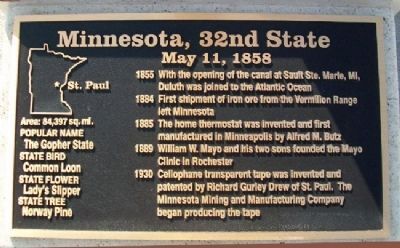 Minnesota, 32nd State Marker image. Click for full size.
