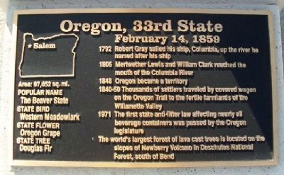 Oregon, 33rd State Marker image. Click for full size.