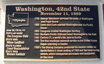 Washington, 42nd State Marker image. Click for full size.