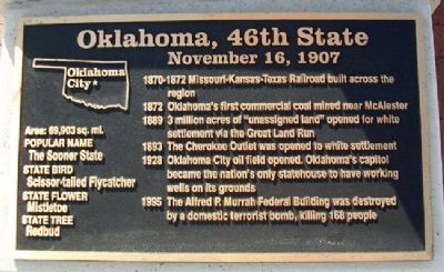 Oklahoma, 46th State Marker image. Click for full size.