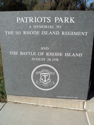 The 1st Rhode Island Regiment and the Battle of Rhode Island Monument image. Click for full size.