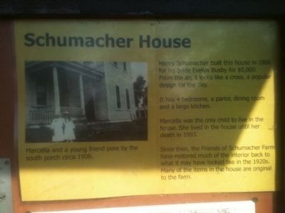 Schumacher House Marker on Kiosk image. Click for full size.
